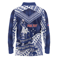 Personalised Samoa Rugby Long Sleeve Polo Shirt Pacific Warrior Glory - Polynesian Pride