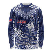 Personalised Samoa Rugby Long Sleeve Shirt Pacific Warrior Glory - Polynesian Pride
