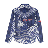 Personalised Samoa Rugby Women Casual Shirt Pacific Warrior Glory DT05 - Polynesian Pride