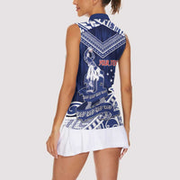 Personalised Samoa Rugby Women Sleeveless Polo Shirt Pacific Warrior Glory - Polynesian Pride