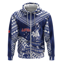 Personalised Samoa Rugby Zip Hoodie Pacific Warrior Glory - Polynesian Pride