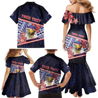 Personalized American Samoa Family Matching Mermaid Dress and Hawaiian Shirt Bald Eagle With Polynesian Pattern - Polynesian Pride