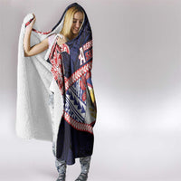 American Samoa Hooded Blanket Bald Eagle With Polynesian Pattern - Polynesian Pride