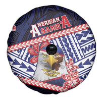 American Samoa Spare Tire Cover Bald Eagle With Polynesian Pattern - Polynesian Pride