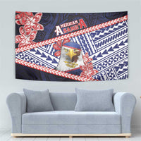 American Samoa Tapestry Bald Eagle With Polynesian Pattern - Polynesian Pride