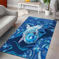 Northern Mariana Islands Area Rug Galaxy Polynesian Shark Tattoo - Polynesian Pride