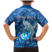 Personalised Northern Mariana Islands Family Matching Mermaid Dress and Hawaiian Shirt Galaxy Polynesian Shark Tattoo - Polynesian Pride