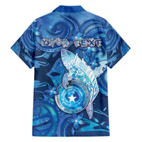 Personalised Northern Mariana Islands Family Matching Off The Shoulder Long Sleeve Dress and Hawaiian Shirt Galaxy Polynesian Shark Tattoo - Polynesian Pride
