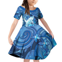Personalised Northern Mariana Islands Family Matching Off Shoulder Short Dress and Hawaiian Shirt Galaxy Polynesian Shark Tattoo - Polynesian Pride