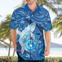 Personalised Northern Mariana Islands Hawaiian Shirt Galaxy Polynesian Shark Tattoo - Polynesian Pride