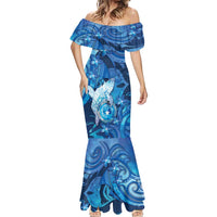 Personalised Northern Mariana Islands Mermaid Dress Galaxy Polynesian Shark Tattoo - Polynesian Pride