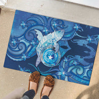 Northern Mariana Islands Rubber Doormat Galaxy Polynesian Shark Tattoo DT05 - Polynesian Pride