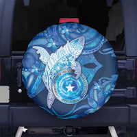 Northern Mariana Islands Spare Tire Cover Galaxy Polynesian Shark Tattoo DT05 No hole Blue - Polynesian Pride