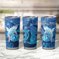 Personalised Northern Mariana Islands Tumbler Cup Galaxy Polynesian Shark Tattoo - Polynesian Pride