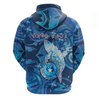 Personalised Northern Mariana Islands Zip Hoodie Galaxy Polynesian Shark Tattoo DT05 - Polynesian Pride