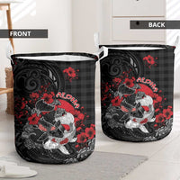Hawaiian And Japanese Laundry Basket Aloha Koi Fish Palaka Patterns - Polynesian Pride