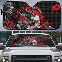 Hawaiian And Japanese Auto Sun Shade Aloha Koi Fish Palaka Patterns - Polynesian Pride