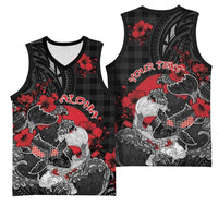 Personalised Hawaiian And Japanese Basketball Jersey Aloha Koi Fish Palaka Patterns - Polynesian Pride