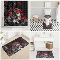Hawaiian And Japanese Bathroom Set Aloha Koi Fish Palaka Patterns - Polynesian Pride