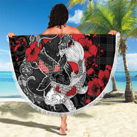 Hawaiian And Japanese Beach Blanket Aloha Koi Fish Palaka Patterns - Polynesian Pride