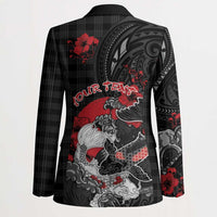 Personalised Hawaiian And Japanese Blazer Aloha Koi Fish Palaka Patterns - Polynesian Pride