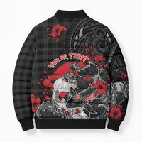 Personalised Hawaiian And Japanese Bomber Puffer Jacket Aloha Koi Fish Palaka Patterns - Polynesian Pride