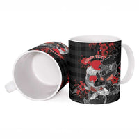 Personalised Hawaiian And Japanese Ceramic Mug Aloha Koi Fish Palaka Patterns - Polynesian Pride