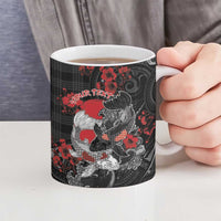 Personalised Hawaiian And Japanese Ceramic Mug Aloha Koi Fish Palaka Patterns - Polynesian Pride