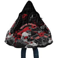 Personalised Hawaiian And Japanese Cloak Aloha Koi Fish Palaka Patterns DT05 Unisex Black - Polynesian Pride