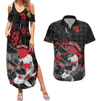 Personalised Hawaiian And Japanese Couples Matching Summer Maxi Dress and Hawaiian Shirt Aloha Koi Fish Palaka Patterns - Polynesian Pride