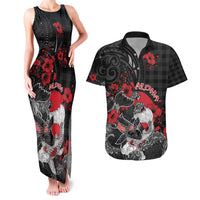 Personalised Hawaiian And Japanese Couples Matching Tank Maxi Dress and Hawaiian Shirt Aloha Koi Fish Palaka Patterns - Polynesian Pride