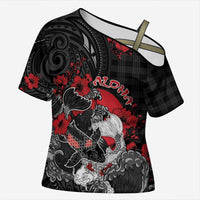 Personalised Hawaiian And Japanese Cross Shoulder Shirt Aloha Koi Fish Palaka Patterns - Polynesian Pride