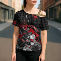 Personalised Hawaiian And Japanese Cross Shoulder Shirt Aloha Koi Fish Palaka Patterns - Polynesian Pride