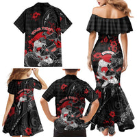 Personalised Hawaiian And Japanese Family Matching Mermaid Dress and Hawaiian Shirt Aloha Koi Fish Palaka Patterns - Polynesian Pride