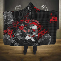 Hawaiian And Japanese Hooded Blanket Aloha Koi Fish Palaka Patterns - Polynesian Pride