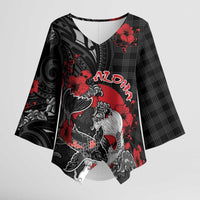 Personalised Hawaiian And Japanese Kimono Sleeve Blouse Aloha Koi Fish Palaka Patterns - Polynesian Pride