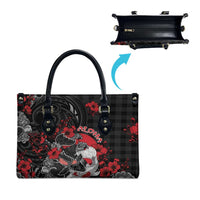 Hawaiian And Japanese Leather Bag Aloha Koi Fish Palaka Patterns - Polynesian Pride