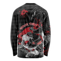 Personalised Hawaiian And Japanese Long Sleeve Shirt Aloha Koi Fish Palaka Patterns - Polynesian Pride