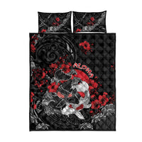 Hawaiian And Japanese Quilt Bed Set Aloha Koi Fish Palaka Patterns DT05 - Polynesian Pride