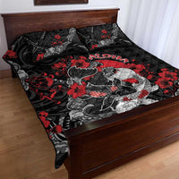 Hawaiian And Japanese Quilt Bed Set Aloha Koi Fish Palaka Patterns DT05 - Polynesian Pride