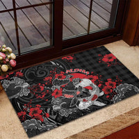 Hawaiian And Japanese Rubber Doormat Aloha Koi Fish Palaka Patterns - Polynesian Pride