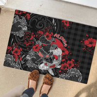 Hawaiian And Japanese Rubber Doormat Aloha Koi Fish Palaka Patterns - Polynesian Pride