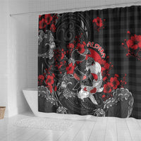 Hawaiian And Japanese Shower Curtain Aloha Koi Fish Palaka Patterns - Polynesian Pride
