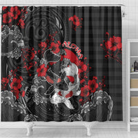 Hawaiian And Japanese Shower Curtain Aloha Koi Fish Palaka Patterns - Polynesian Pride