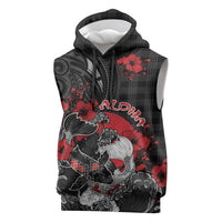 Personalised Hawaiian And Japanese Sleeveless Hoodie Aloha Koi Fish Palaka Patterns - Polynesian Pride