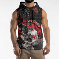 Personalised Hawaiian And Japanese Sleeveless Hoodie Aloha Koi Fish Palaka Patterns - Polynesian Pride