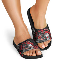 Hawaiian And Japanese Slide Sandals Aloha Koi Fish Palaka Patterns - Polynesian Pride
