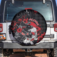 Hawaiian And Japanese Spare Tire Cover Aloha Koi Fish Palaka Patterns - Polynesian Pride