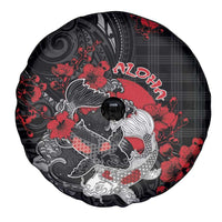 Hawaiian And Japanese Spare Tire Cover Aloha Koi Fish Palaka Patterns - Polynesian Pride