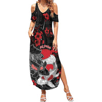 Personalised Hawaiian And Japanese Summer Maxi Dress Aloha Koi Fish Palaka Patterns - Polynesian Pride